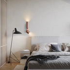Modern Minimalist Rotatable Cylinder Metal Glass 2-Light Wall Sconce Lamp For Bedroom Lumendat