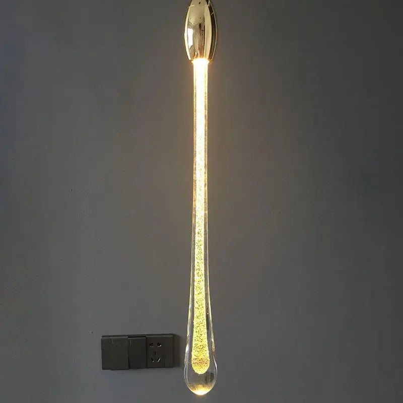 Contemporary Scandinavian Water Drops Metal Glass LED Pendant Light for Bedroom BulbSquare