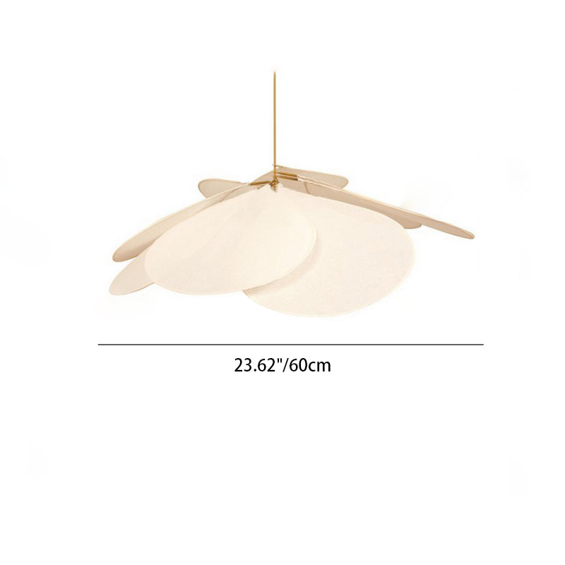 Contemporary Boho Petal Fabric Metal Lampshade 1-Light Pendant Light For Living Room Lumendat