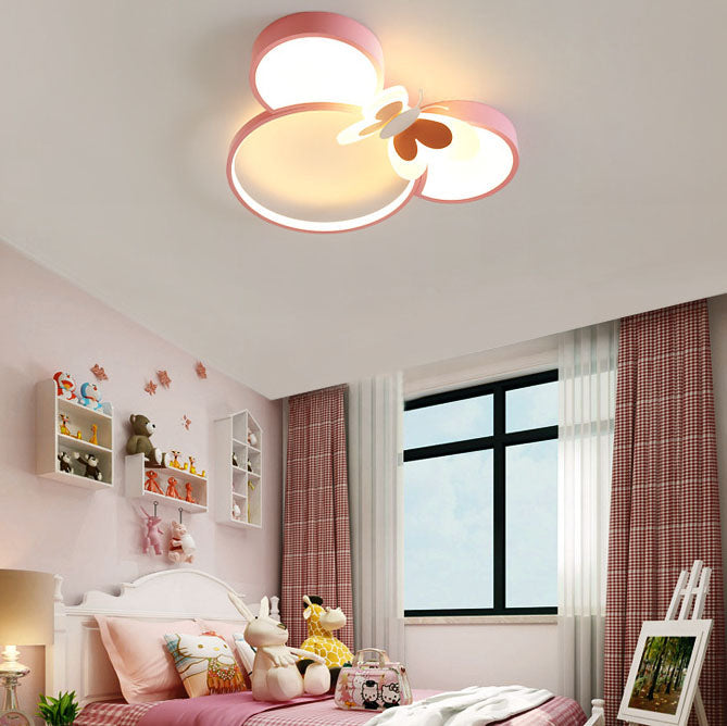 Lumendat Modern Creative Minimalist Wrought Iron Cartoon Mouse LED Flush Mount Ceiling Light Lumendat