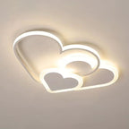 Contemporary Scandinavian Heart Shape Acrylic Metal LED Flush Mount Ceiling Light for Bedroom