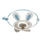 Lumendat Cartoon Creative Bunny Carrot LED Flush Mount Ceiling Fan Light Lumendat