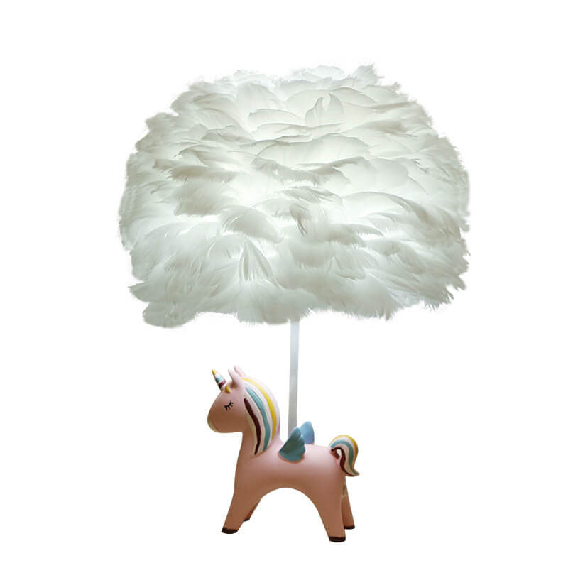 Lumendat Modern Creative Unicorn Feather Children 1-Light Table Lamp Lumendat