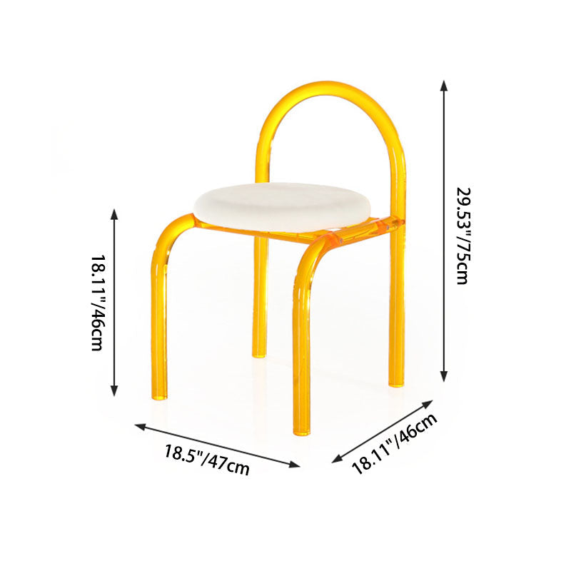 Contemporary Nordic Acrylic Velvet Sponge Round Arched Dining Chair Backrest For Dining Room DFM-F
