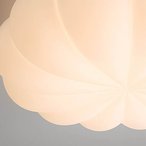Contemporary Nordic Pe Shade Kid's Flowers LED Flush Mount Ceiling Light for Bedroom BulbSquare