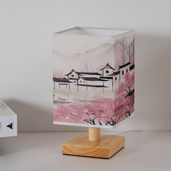 Contemporary Creative Fabric Square USB LED Table Lamp For Bedroom Lumendat