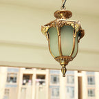 Traditional European Waterproof Aluminum Frame Glass Shade 1-light Pendant Light for Garden