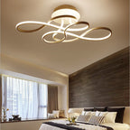 Modern Transitional Irregular Strip Aluminum Acrylic LED Semi-Flush Mount Ceiling Light For Living Room Lumendat