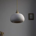 Nordic Japanese Ceramic Brass Oval 1-light Pendant Light BulbSquare