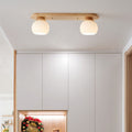 Japanese Vintage Striped Glass Wood Long Plate 2/3 Light Flush Mount Ceiling Light Lumendat