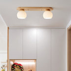 Japanese Vintage Striped Glass Wood Long Plate 2/3 Light Flush Mount Ceiling Light Lumendat