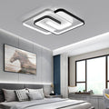 Modern Creative Square Ring Aluminum LED Semi-Flush Mount Ceiling Light Lumendat