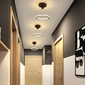 Modern Simplicity Aluminum Circle Strip LED Semi-Flush Mount Ceiling Light For Hallway Lumendat