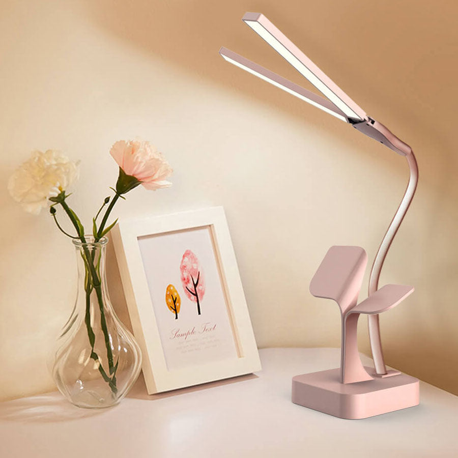 Lumendat Modern Folding Dual Lamp Plug-In Station Table Lamp Lumendat