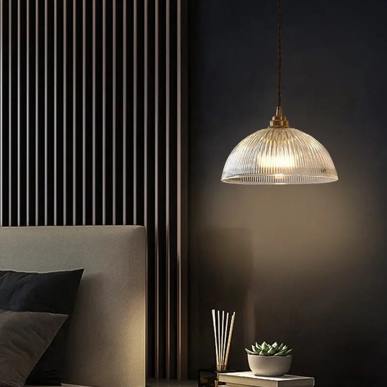 Modern Simple Clear Glass Dome Pot Lid 1-light Pendant Light Lumendat
