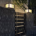 Modern Minimalist Waterproof Solar Square Aluminum PC LED Post Landscape Lighting for Garden Lumendat