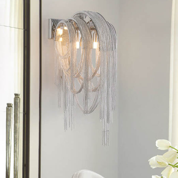 Lumendat Postmodern Luxury Aluminum Chain Tassel 2-Light Wall Sconce Lumendat