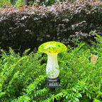 Contemporary Creative Colorful Mushroom Glass Shape LED Solar Waterproof Lawn Insert Light For Garden Lumendat