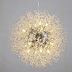 Contemporary Scandinavian Dandelion Metal Crystal 8/9/12/16 Light Chandelier for Bedroom Lumendat