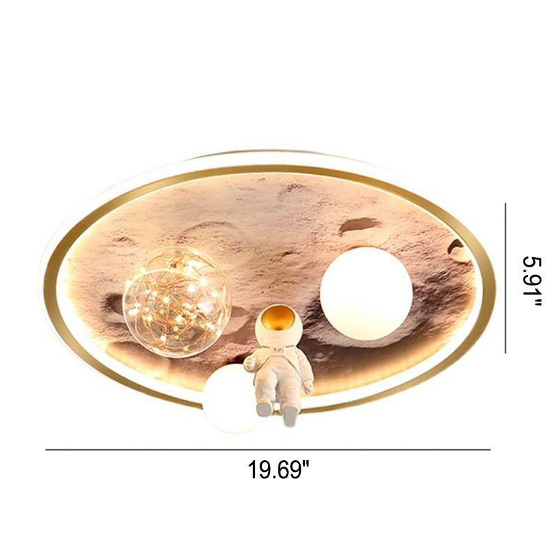 Lumendat Cartoon Childlike Creative Spaceman Design LED Flush Mount Light Lumendat