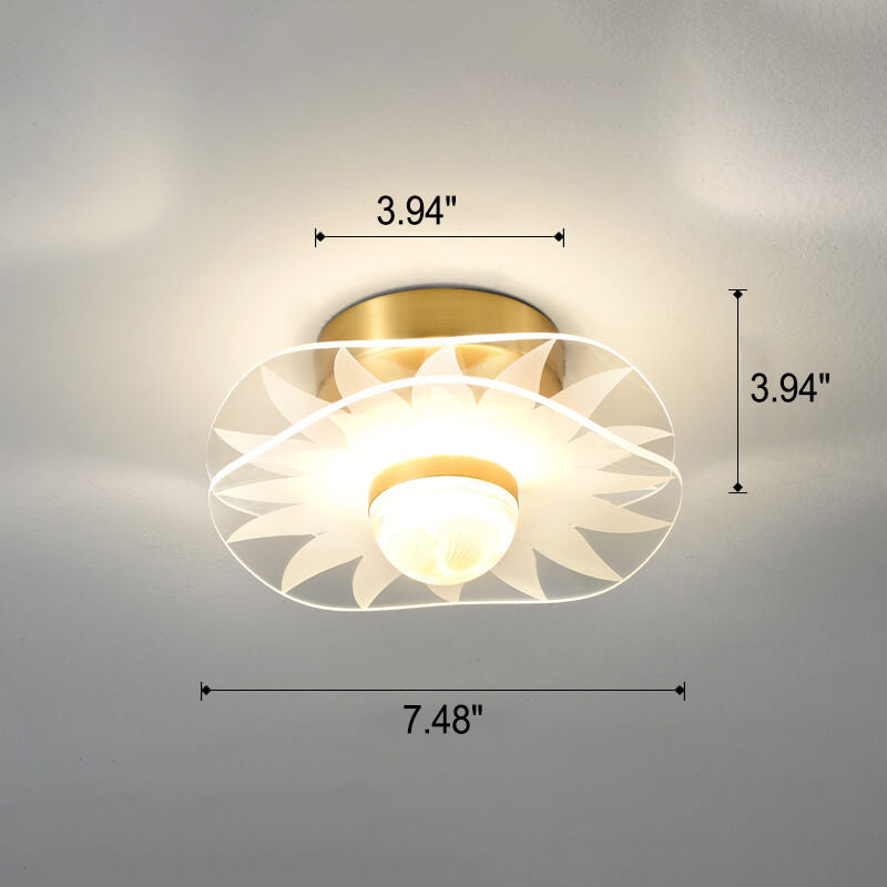 Creative Gold Double Layer Overlap Design LED Semi-flush Mount Light