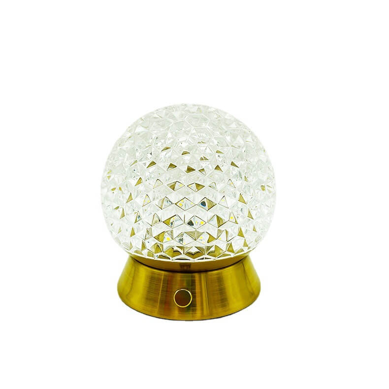 Modern Light Luxury Round Ball Iron Acrylic USB LED Ambient Table Lamp Lumendat