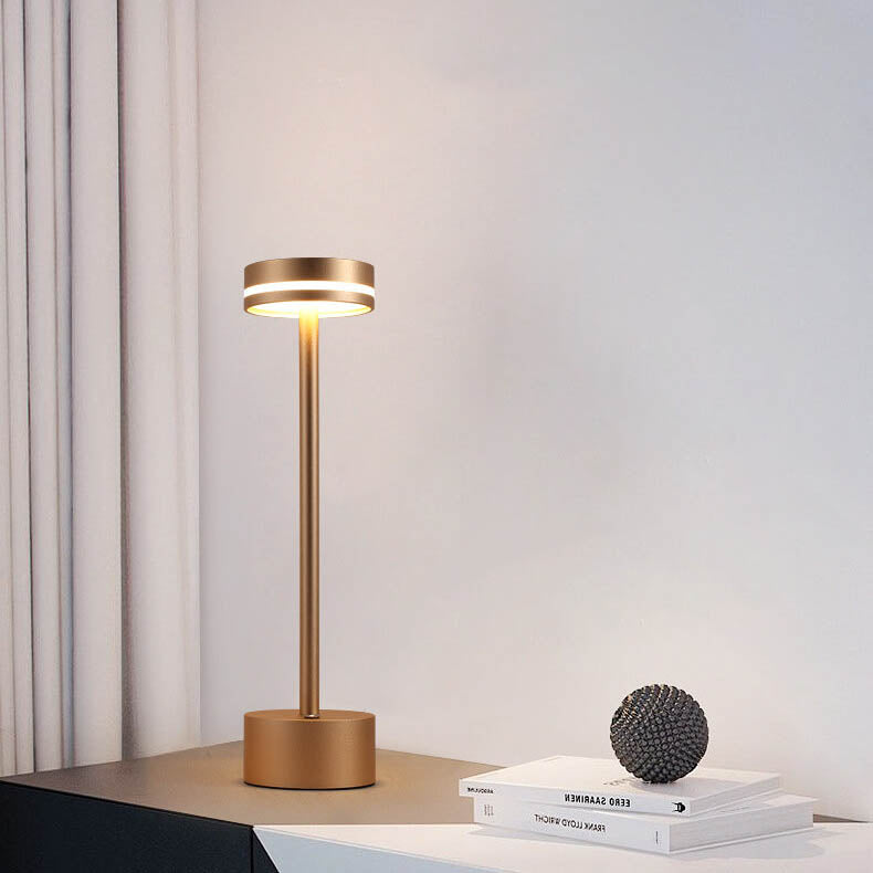 Modern Minimalist Cylindrical Metal Acrylic USB LED Table Lamp Lumendat