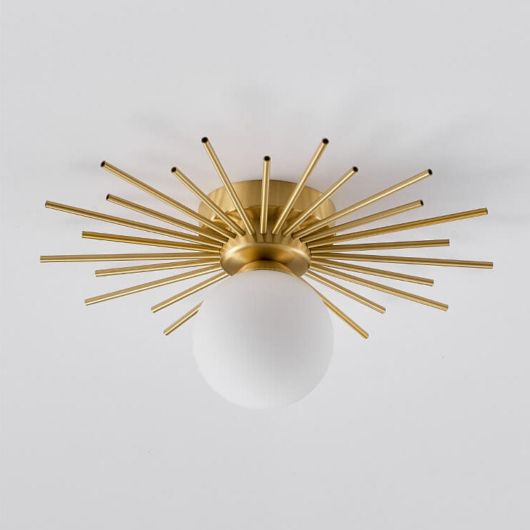 Glass Ball 1-light Semi-flush Mount Lighting