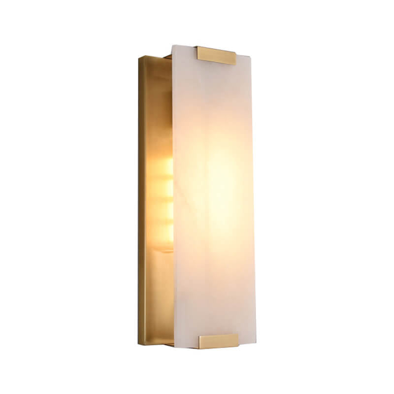 Nordic Light Luxury Copper Marble Strip Design 3-Light Wall Sconce Lamp