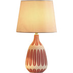 Nordic Vertical Pattern Ceramic Fabric 1-Light Table Lamp Lumendat
