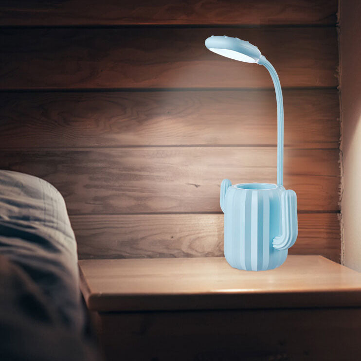 Lumendat Modern Children's Plastic Cactus Pencil Eye Protection USB LED Table Lamp Lumendat