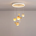 Lumendat Contemporary Creative Aluminum Round Shade Acrylic Glass Ball LED Kid's Flush Mount Ceiling Light For Bedroom Lumendat