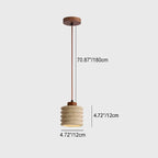 Japanese Wabi-sabi Yellow Travertine Cylinder Lampshade Wood 1-light Pendant Light Lumendat