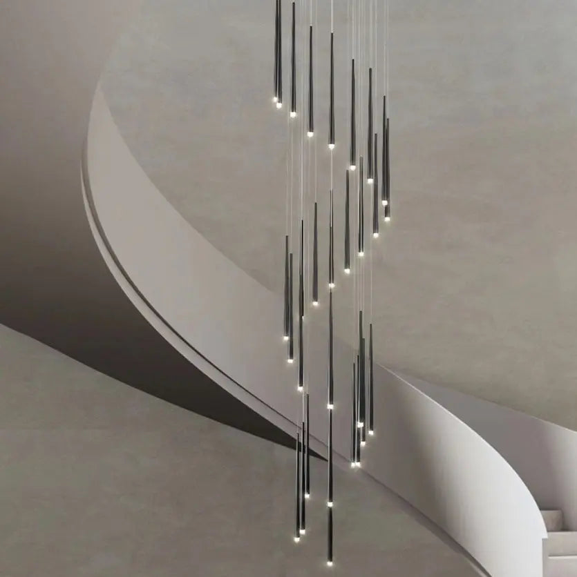 Modern Minimalist Tapered Tube Iron Acrylic LED Island Light Chandelier BulbSquare