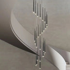 Modern Minimalist Tapered Tube Iron Acrylic LED Island Light Chandelier BulbSquare