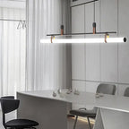 Nordic Minimalist Long Strip Leather LED Island Light Chandelier modern luxury lighting fixture