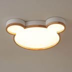 Lumendat Nordic Wood Bear Shape LED Kids Flush Mount Ceiling Light Lumendat