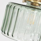 Japanese Vintage Brass Glass Round Jar 1-light Pendant Light Lumendat