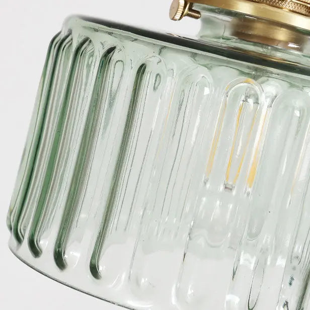 Japanese Vintage Brass Glass Round Jar 1-light Pendant Light Lumendat