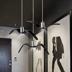 Contemporary Nordic Personality Wrought Iron Seagull LED Pendant Light for Living Room BulbSquare