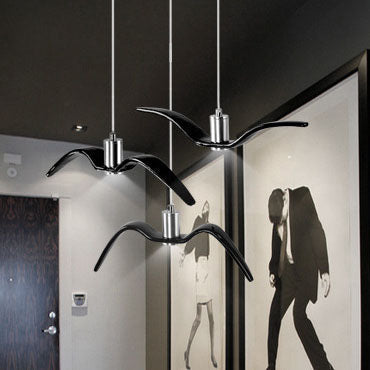 Contemporary Nordic Personality Wrought Iron Seagull LED Pendant Light For Living Room