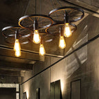 Industrial Creative Personality Wrought Iron Wheels 1/3/6-light Chandelier BulbSquare