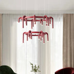 Modern Mid-century Iron Geometric Line Combination LED Chandelier for Living Room modern luxury lighting fixture