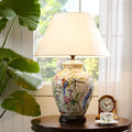 Modern Retro Ceramic Idyllic Flower and Bird 1-Light Table Lamp Lumendat