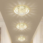 Minimalist Light Luxury Crystal Round Spotlight LED Flush Mount Ceiling Light Lumendat