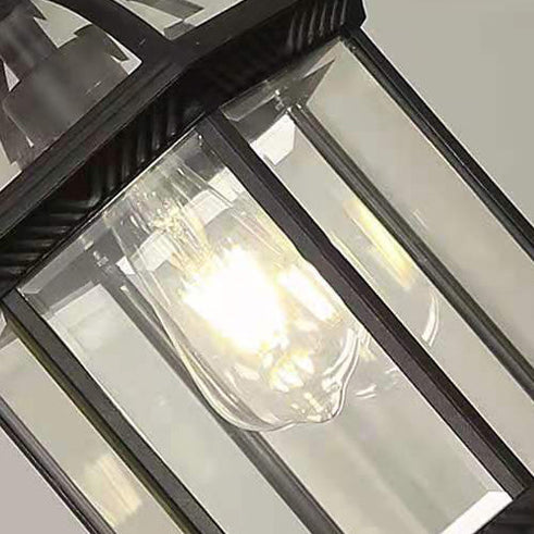 Modern Minimalist Hexagonal Column Aluminum Glass 1-light Outdoor Pendant Light for Garden