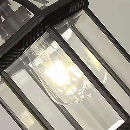 Modern Minimalist Hexagonal Column Aluminum Glass 1-light Outdoor Pendant Light for Garden