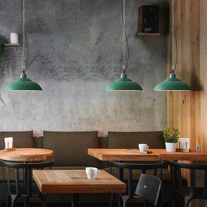 Retro Industrial Military Green Dome Iron 1-Light Pendant Light