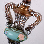Traditional European Blue Fabric Tassel Resin 1-Light Table Lamp For Bedroom Lumendat