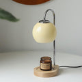 Modern Simple Solid Wood Candle Spherical 1-Light Melting Wax Table Lamp Lumendat